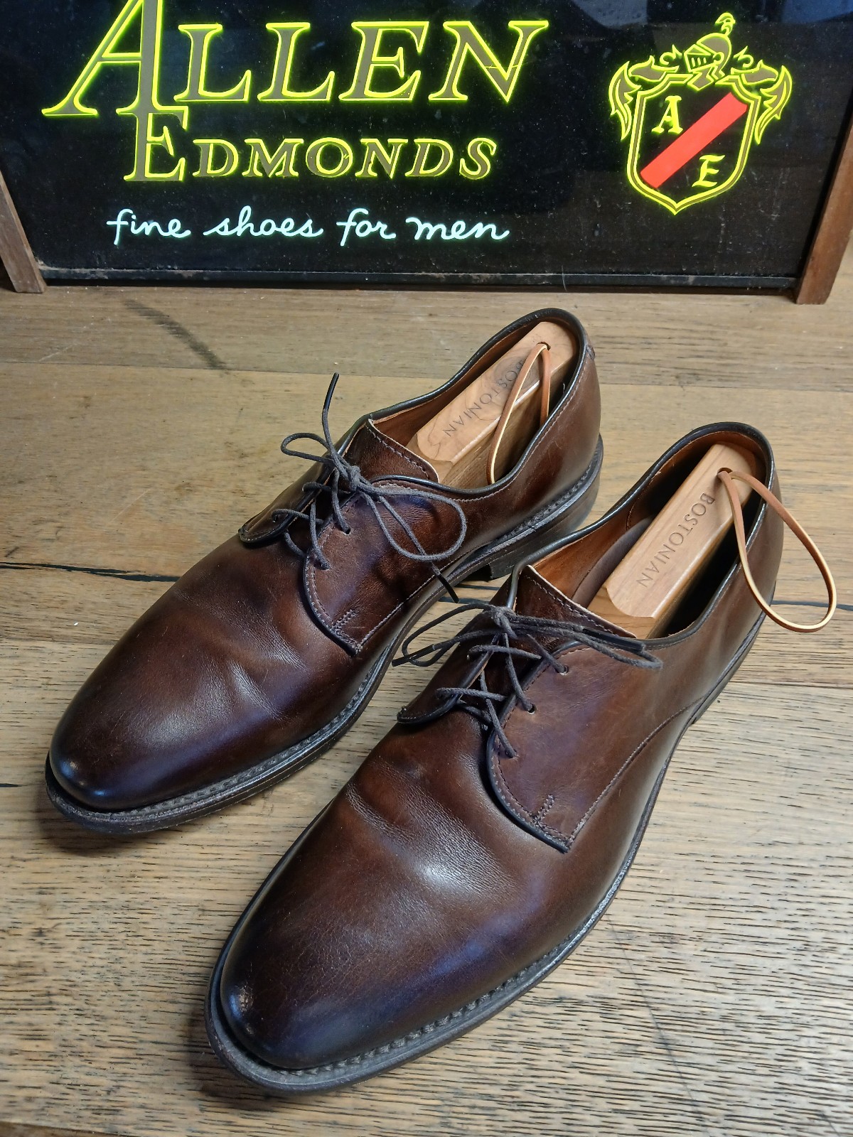 Leather Allen Edmonds Kenilworth 9D Brown Shoes