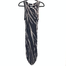 We Are Sundays Bodycon Tank Top Dress Womens Sz 2 US Medium Black White Tie Dye