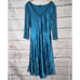 KOMAROV Womens Dress XL Emerald Green Blue Beaded V-Neck Chiffon Classic Elegant