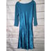 KOMAROV Womens Dress XL Emerald Green Blue Beaded V-Neck Chiffon Classic Elegant