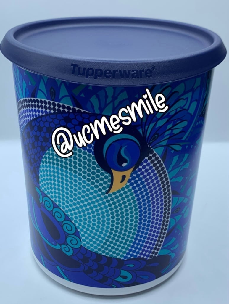 Tupperware Gorgeous Peacock 3L One Touch Canister