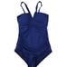 Boden LONG Corsica V-Neck One Piece Swimsuit Size 8L Navy Blue