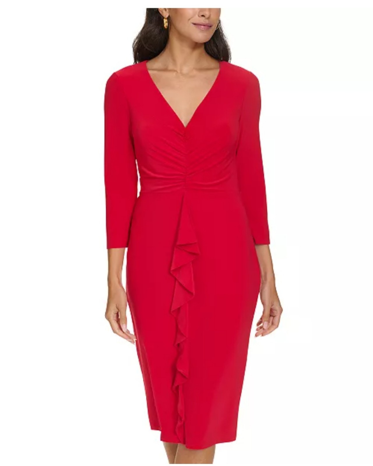 Jessica Howard Women's Ruched Ruffled Sheath Dress sz14 109
