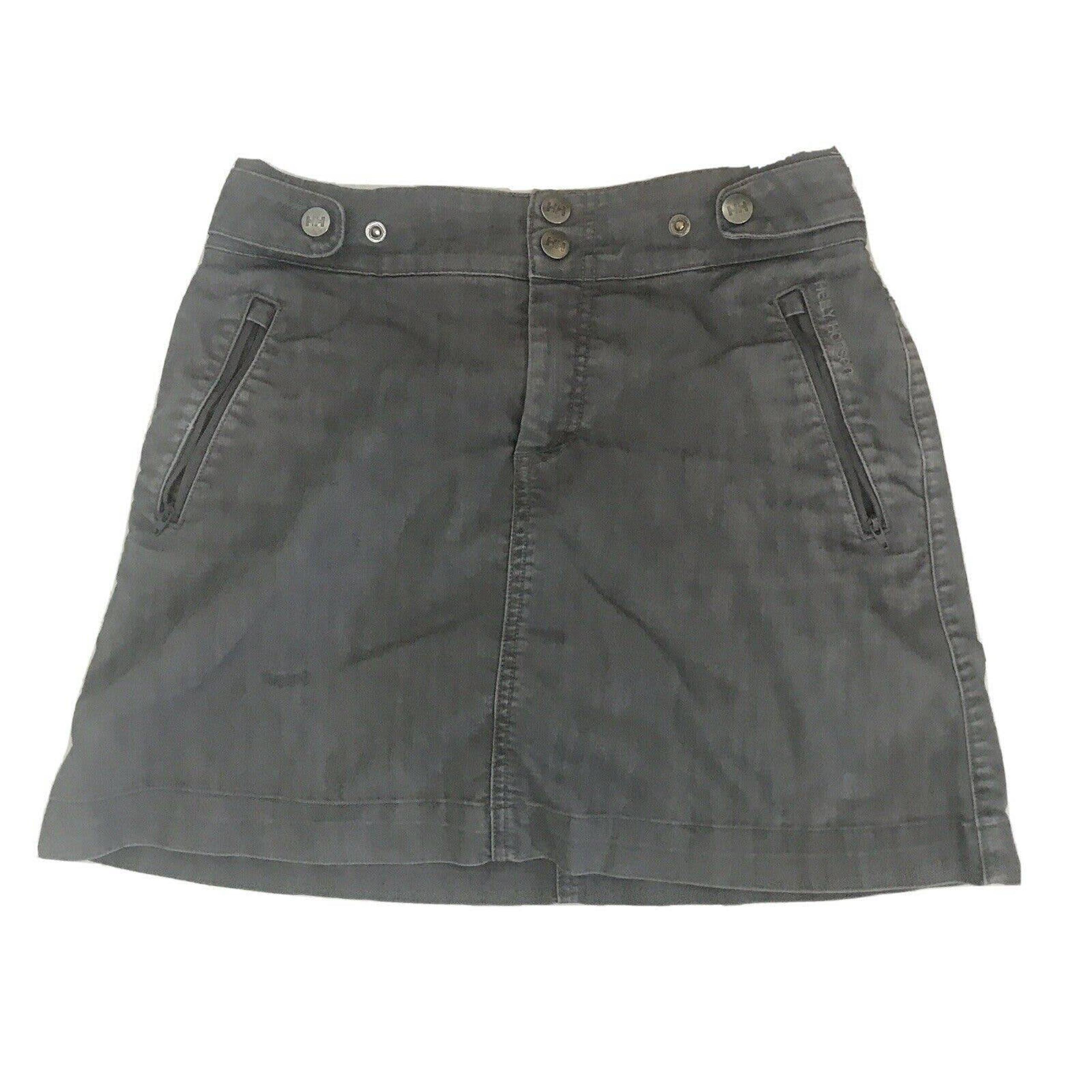 HELLY HANSEN Gray Denim Sz Medium Jotun Hiking Mini Skort Skirted Shorts Womens
