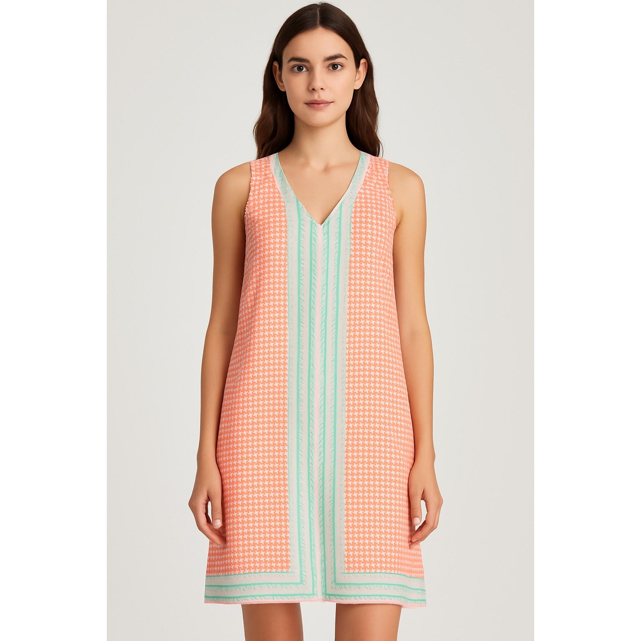 Julie Brown NYC Pink Geometric Print Sleeveless Dress Size 8