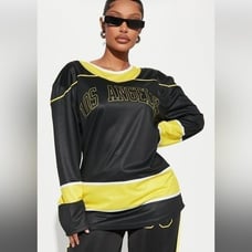 Los Angeles Hockey Jersey - Black/Yellow Size Small REFFNB