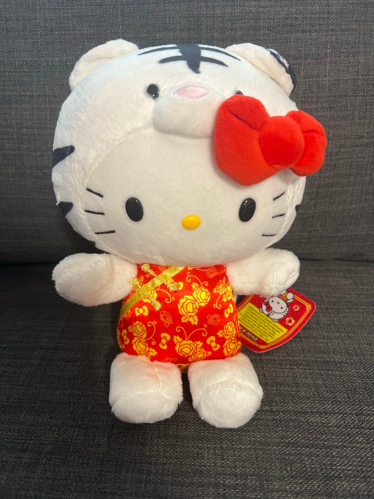SANRIO Hello Kitty White Black Stripe Tiger Chinese Lunar New Year Plush Trinket
