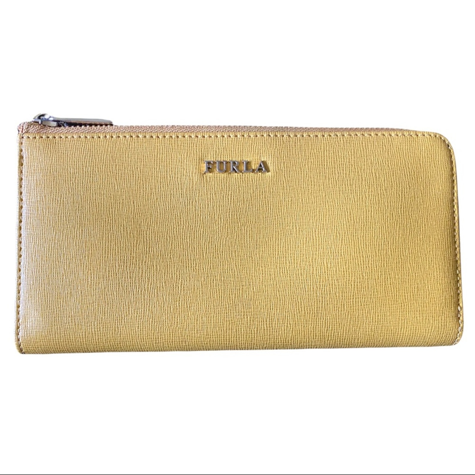 Furla Leather Yellow Zip Zippy Accordion Wallet EUC