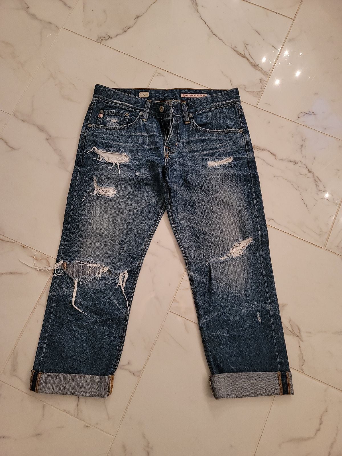 ag adriano goldschmied distressed ex boyfriend jeans