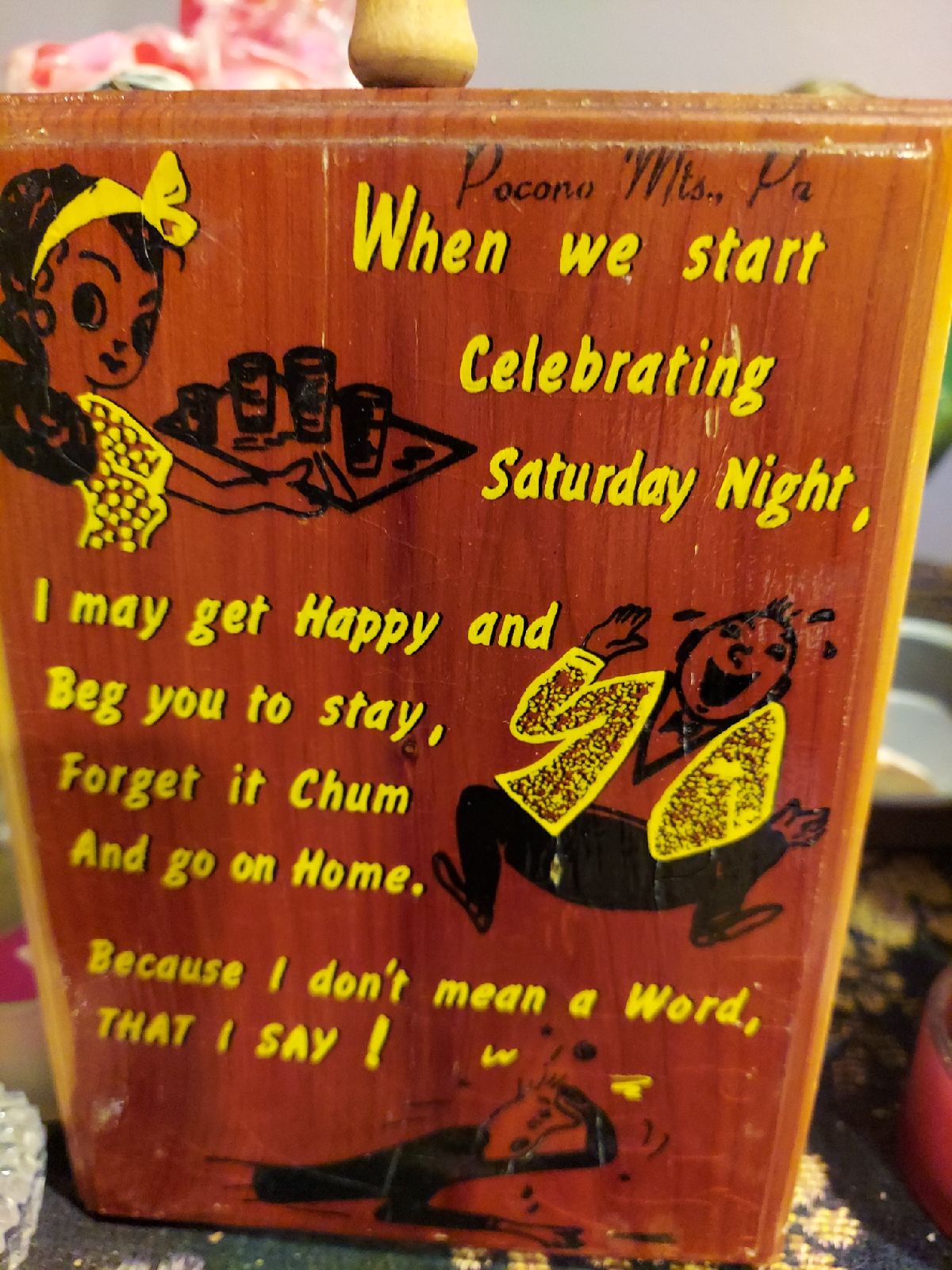 Cintahe souvenir wooden plaque from poco