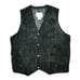 Cripple Creek Vest Black Suede Mens XL Snap Up Western Lined Leather