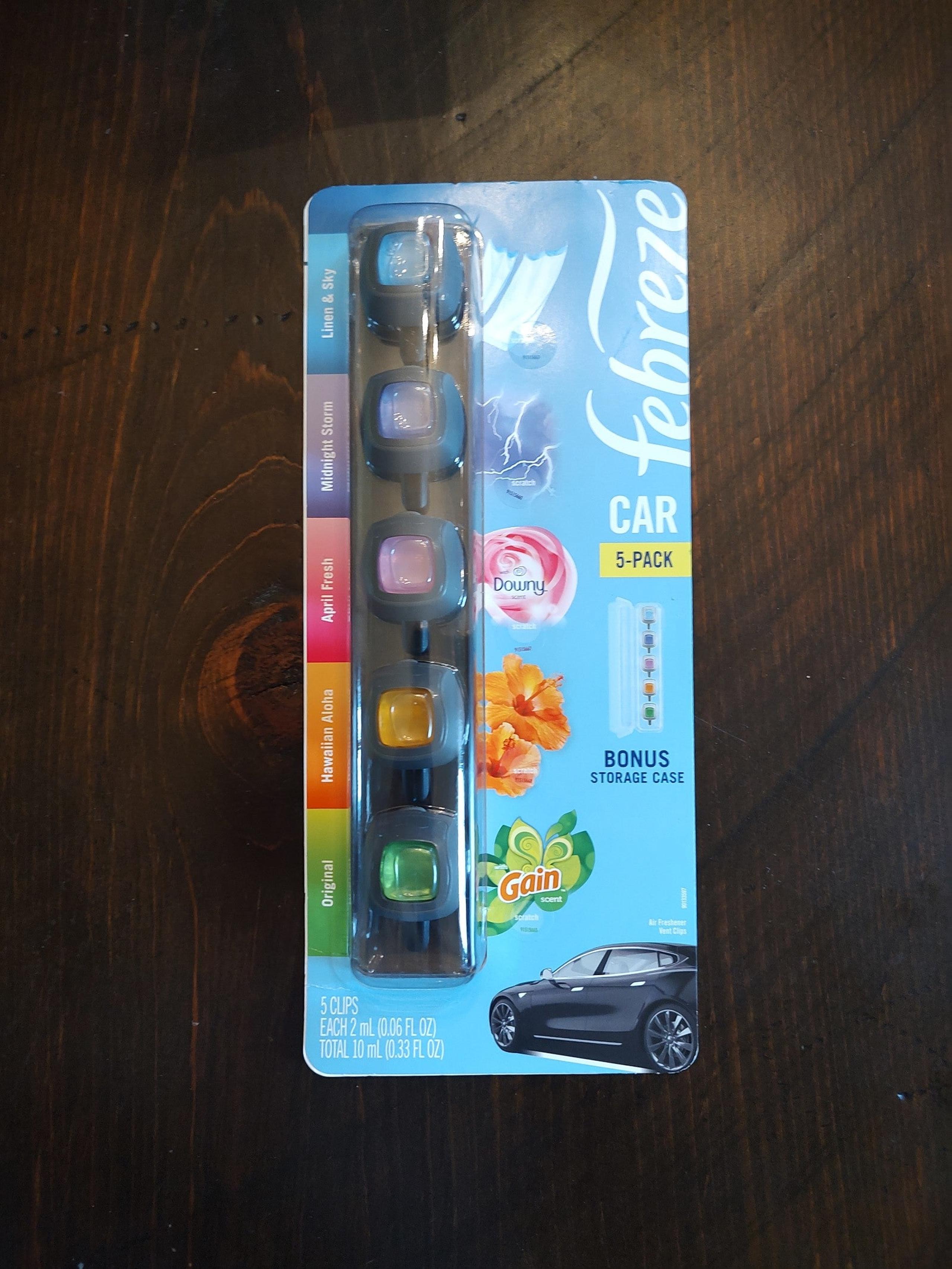 Car Vent Clips Variety Pack (5 Clips) Linen & Sky Midnight Storm Island - Febreze