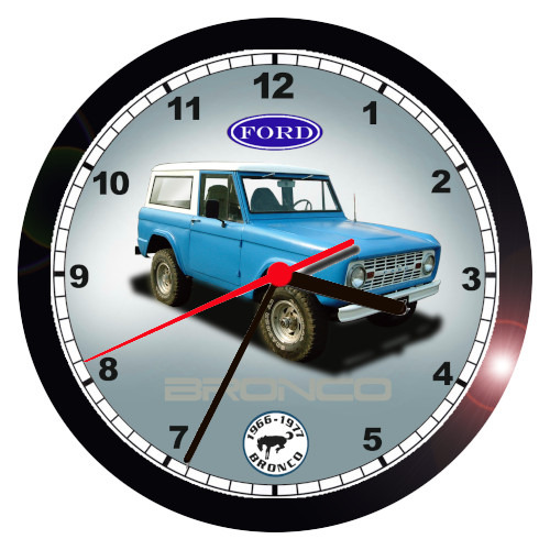 FORD BRONCO BLUE 1966-77 WALL CLOCK