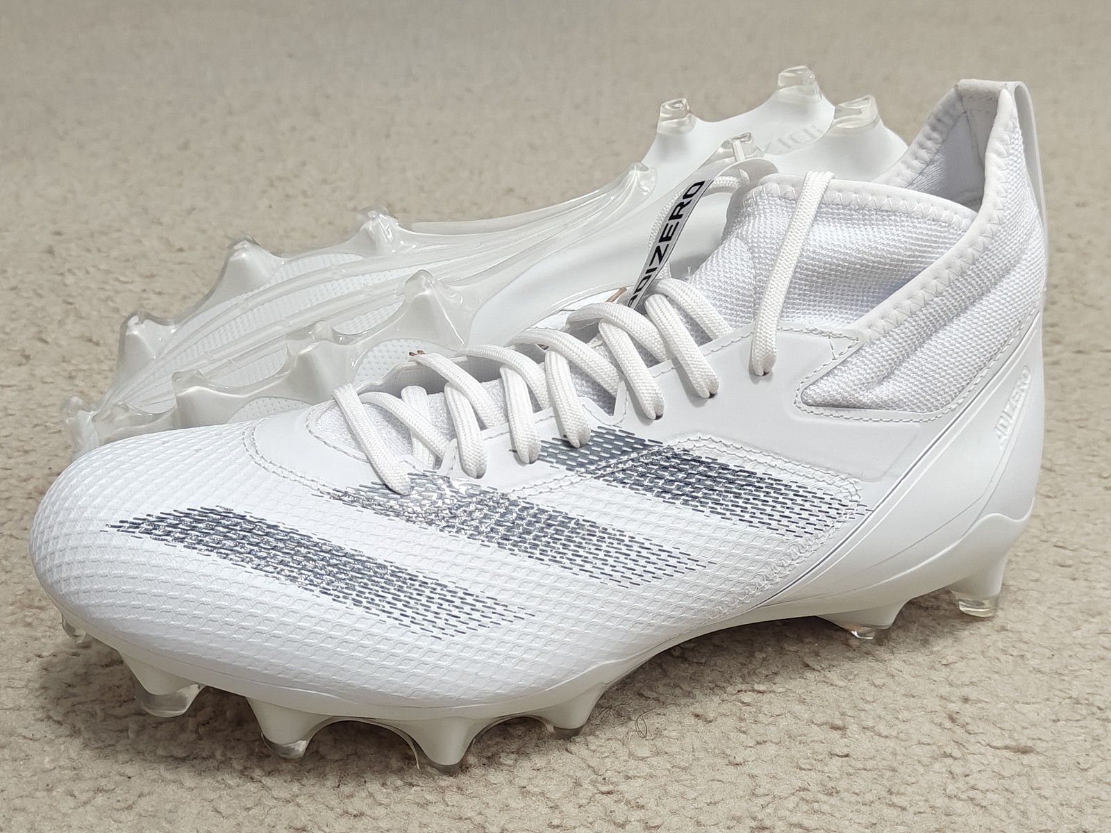 Adidas SM adizero Impact White Gray Football Cleats Shoes IH7466 Men's Size 11