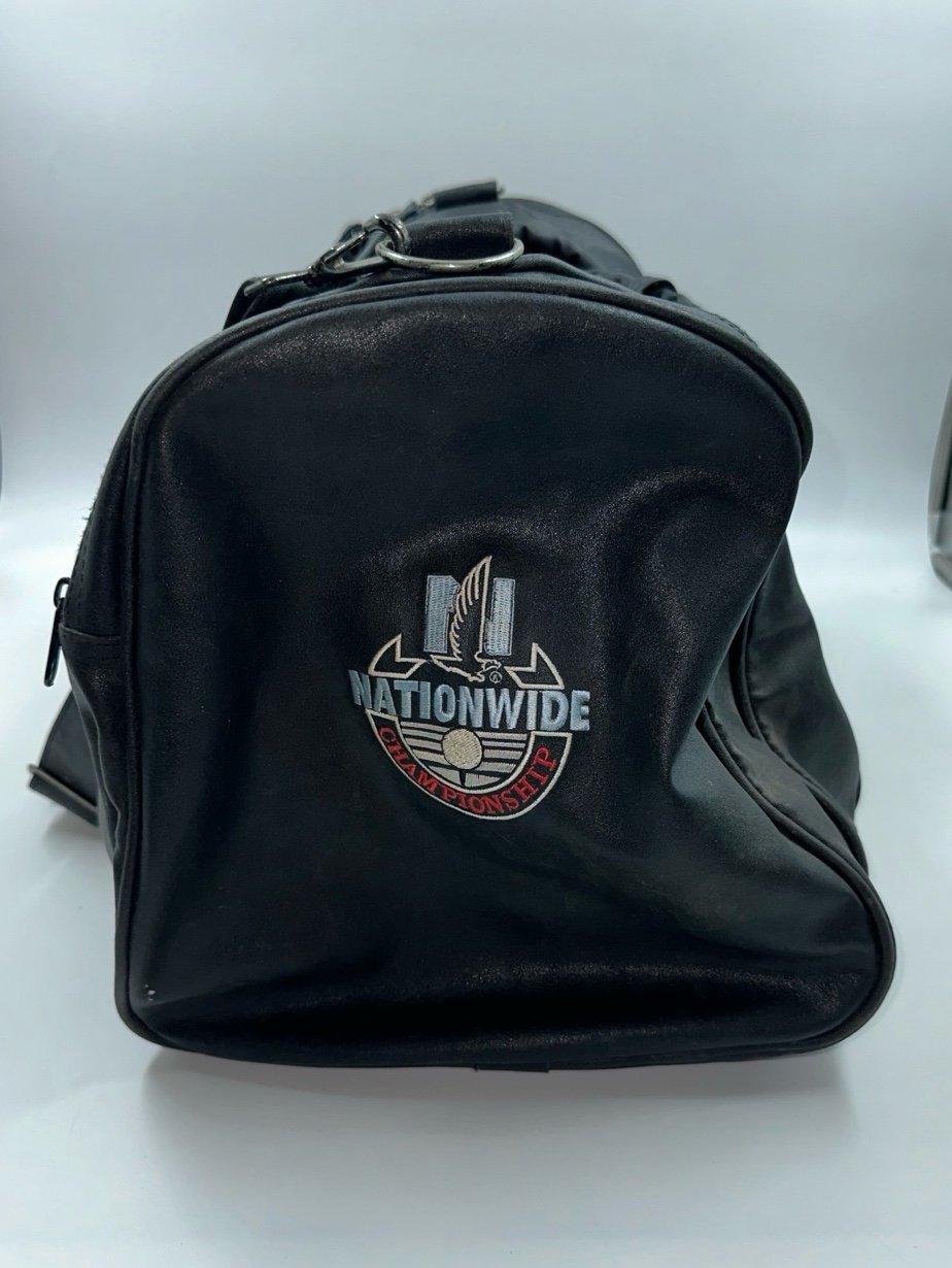 Vintage 1990s Senior PGA Tour Nationwide Championship Black Leather Golf Duffle