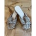 NEW Loafler Randal Emilia Slide on Heels Women's Platinum Size: 7.5