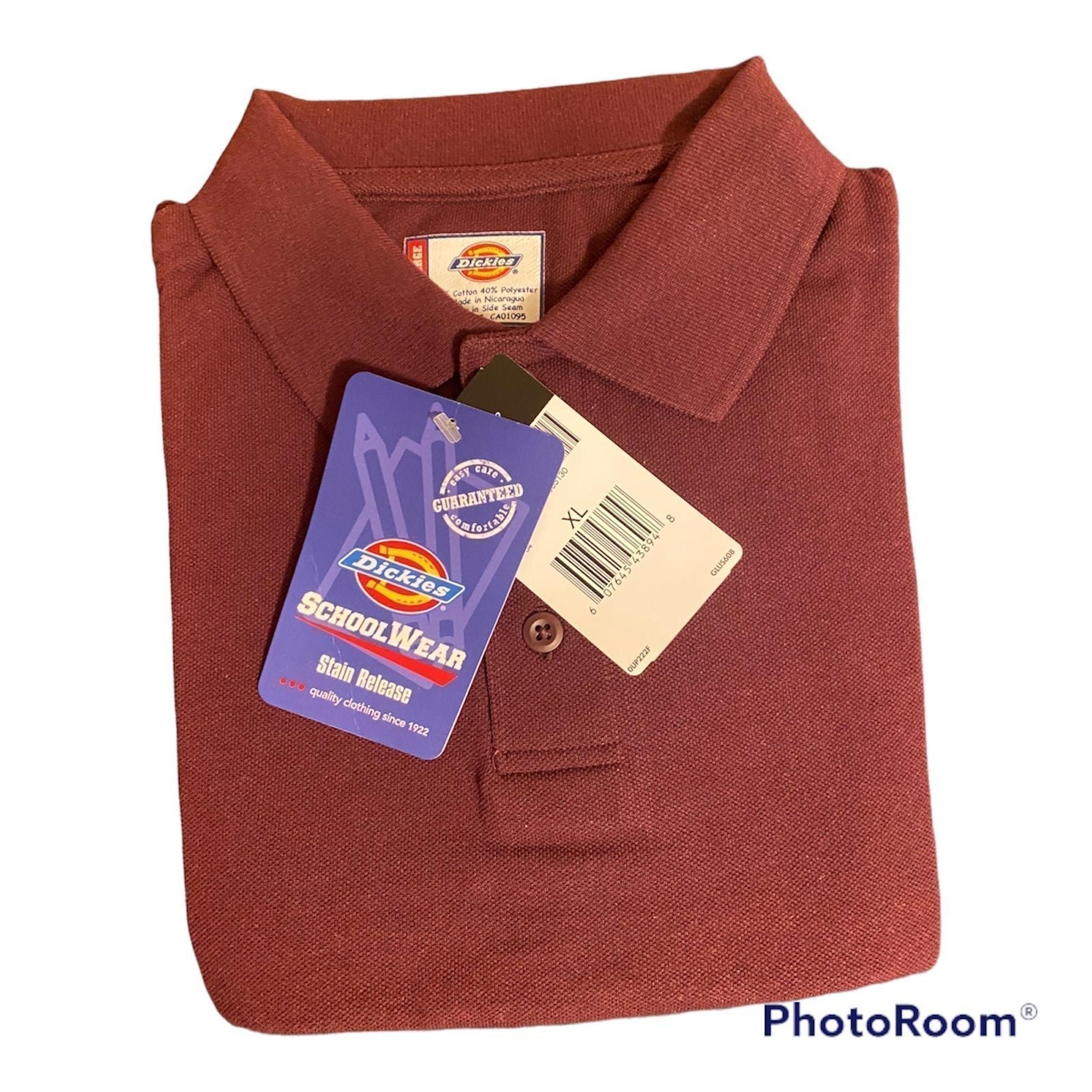 NWT Kids Size XL 18/20 School Uniform 3-Button Polo Shirt Stain Release - Dickies