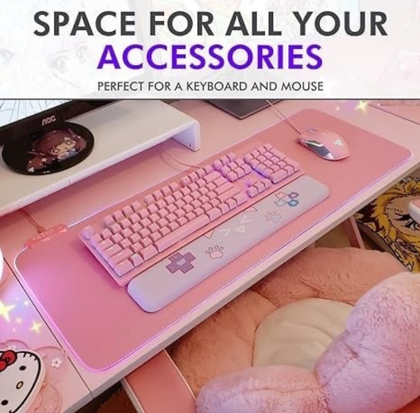 Pink RGB LED Mousepad