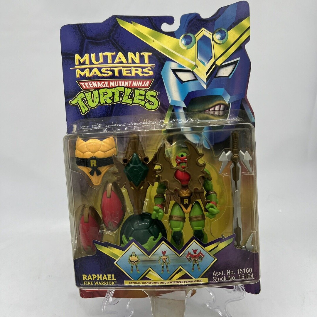 TMNT 1997 Mutant Masters Raphael Fire Warrior Complete In Packaging Rare