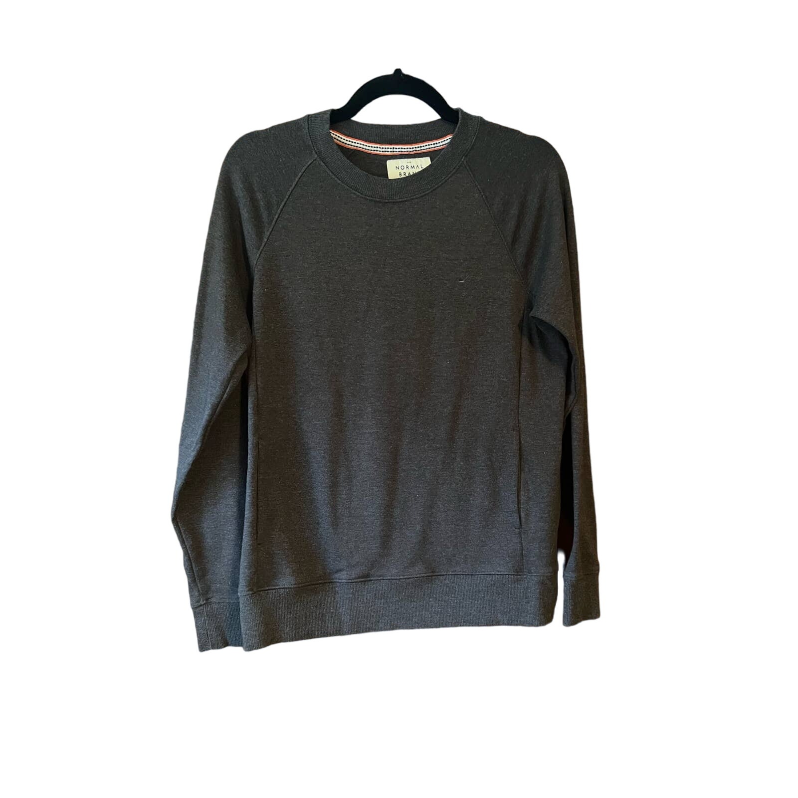 The Normal Brand Women's Crewneck Pullover Sweatshirts Long Sleeve Gray Size S