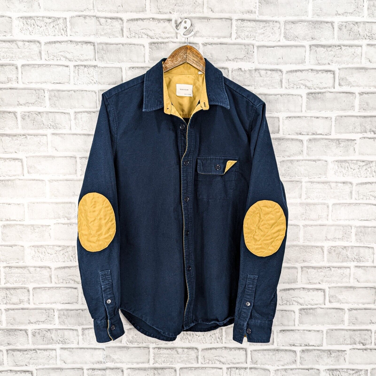 BAND of Outsiders Men's Elbow Patch Flannel Shirt Jacket in Navy Not polo sz 3