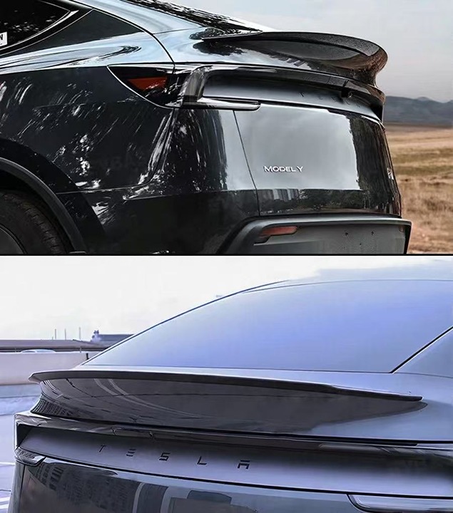 NEW 2025-2026 Tesla Model Y Juniper Performance Real Carbon Fiber Trunk Spoiler