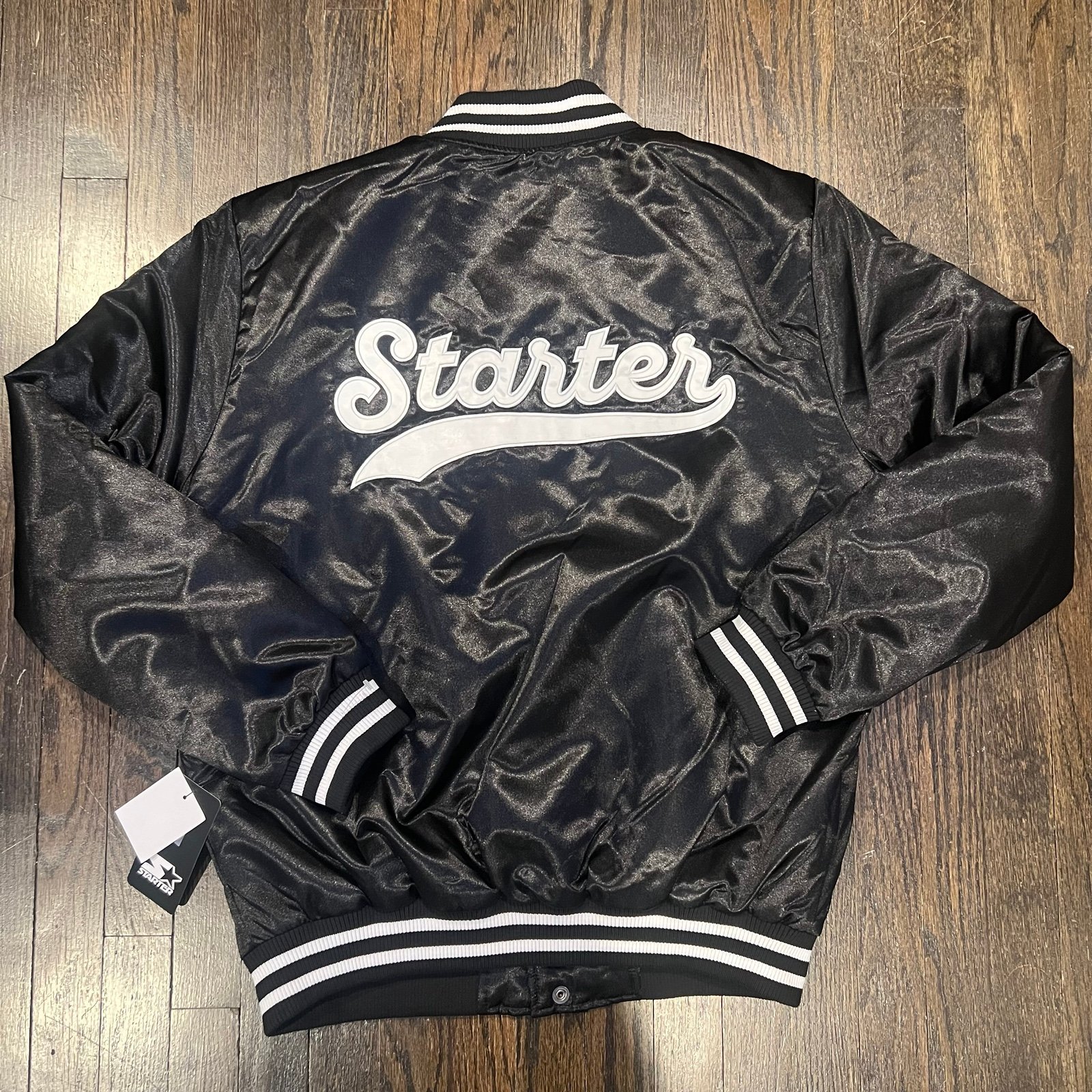 Starter Script Satin Bomber Jacket Size Large
