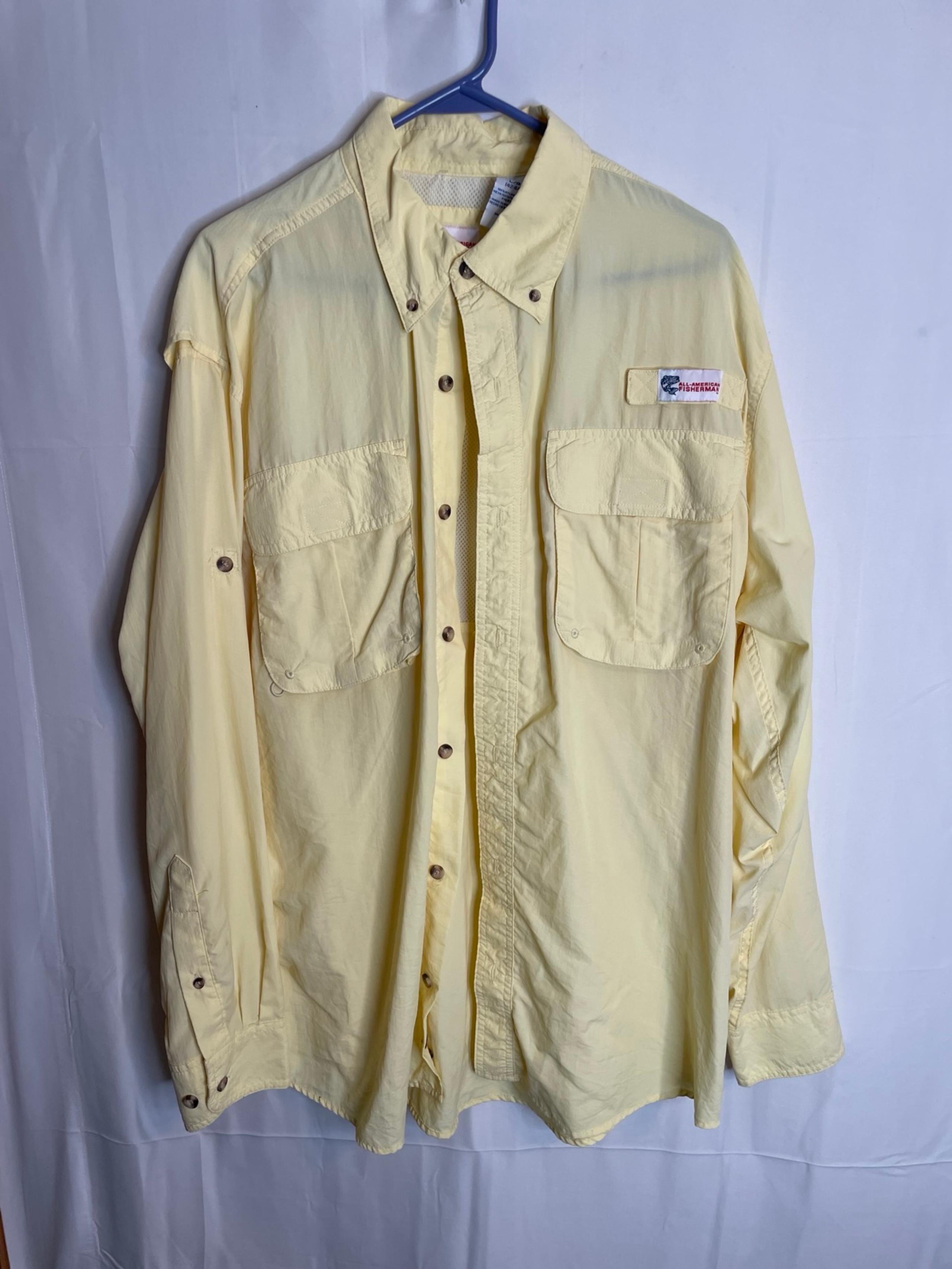 All American Fisherman Men’s Size Large Long Sleeve Fishing Shirt Button Up 5887