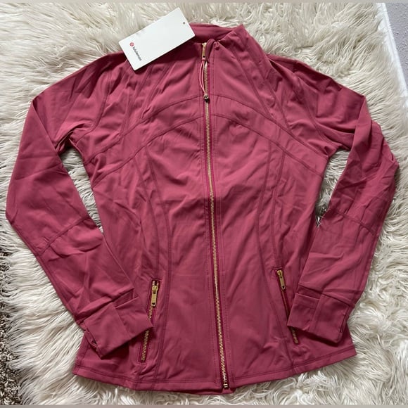 Lululemon Pink Define Jacket Gold Zipper Size 12