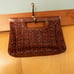 VIN Etienne Aigner Reddish Brown Woven Leather Clutch