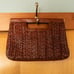 VIN Etienne Aigner Reddish Brown Woven Leather Clutch