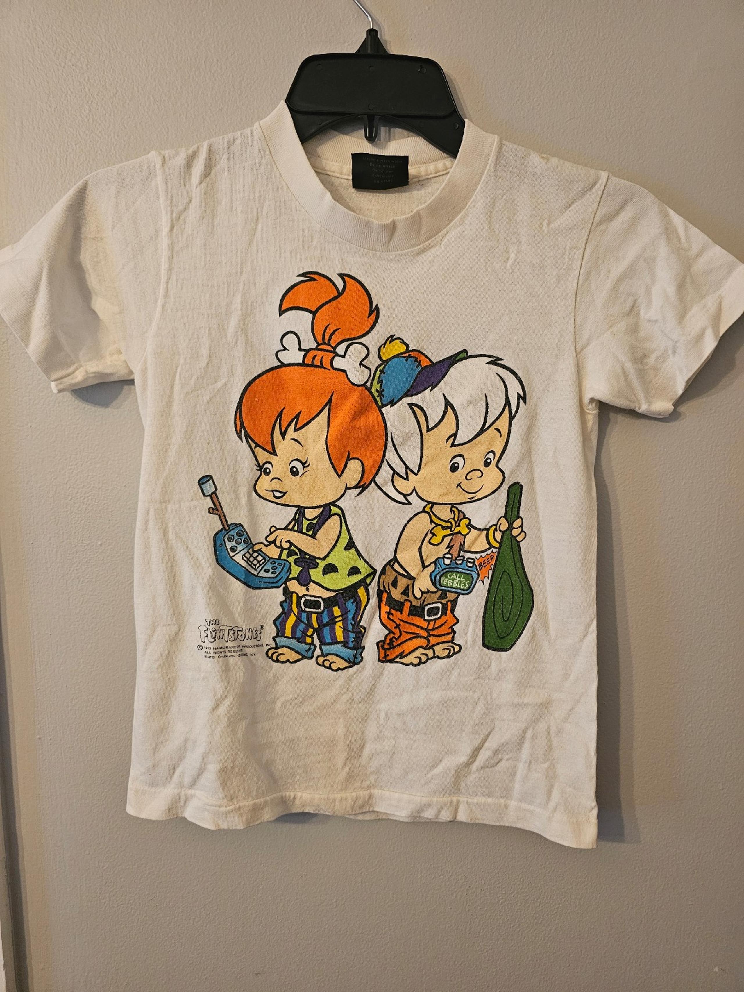 Vtg Flintstones tshirt child medium Pebbles bam bam. 1993 collectors cartoon tee