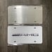 Mercedes Benz white Brand New Front Vanity Metal Plate Frame Holder (2 Pack)