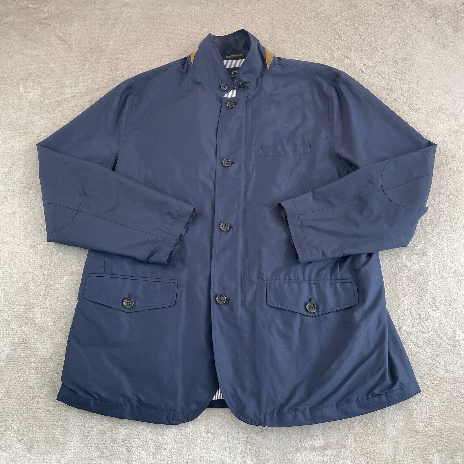 Brooks Brothers Field Jacket Men 2XL Navy Performance Seersucker Lined NWOT 398