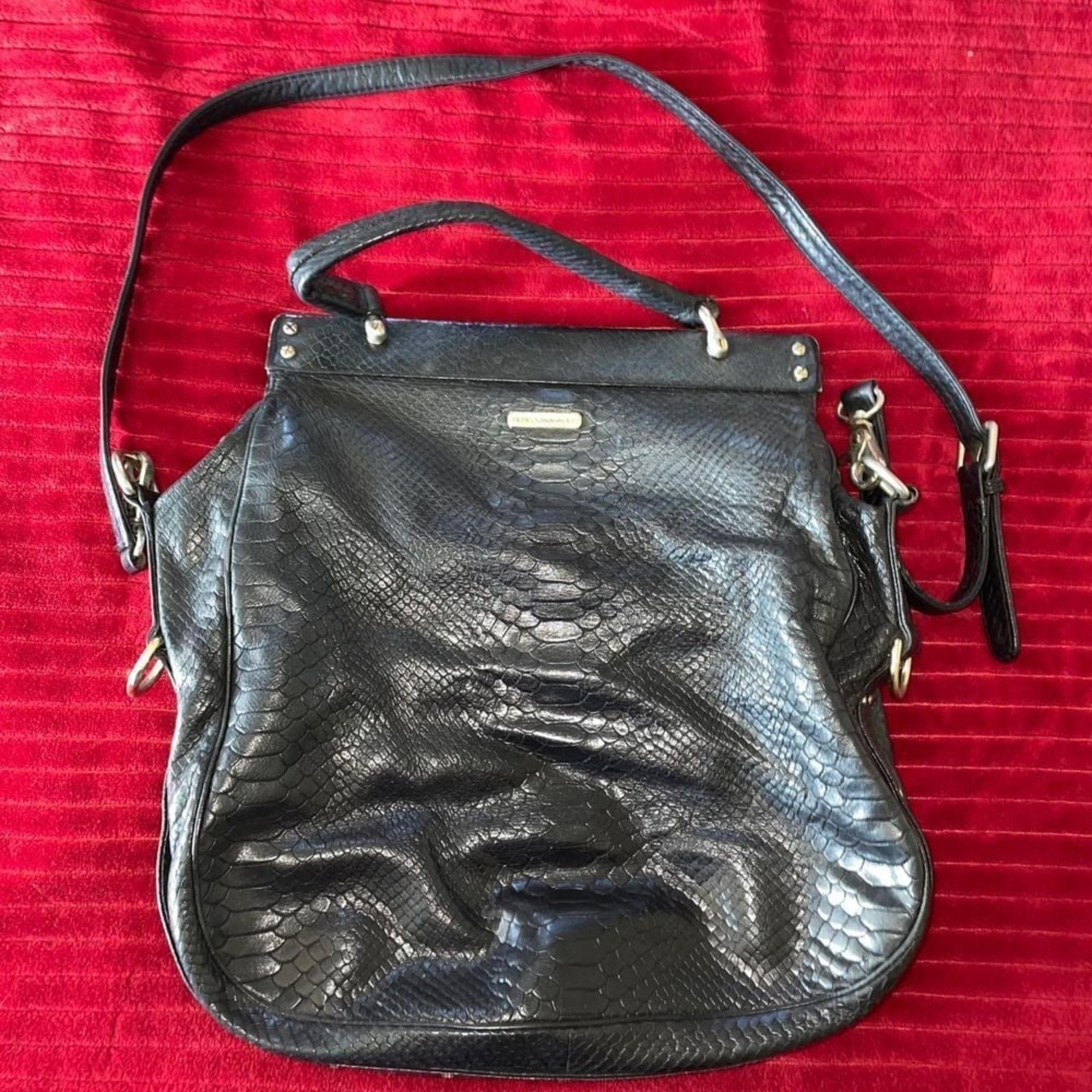 Rebecca Minkoff RARE Large Blue Snake Embossed Leather industrial Shoulder Bag
