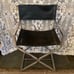 Directors chair stainless steel metal leather back & seat