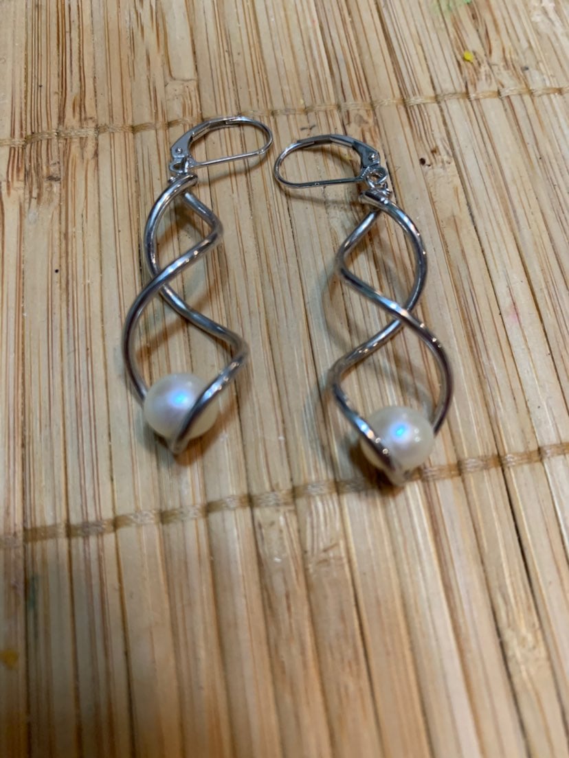 earrings for women white gold river pear