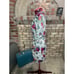 Dress floral puff sleeves cottagecore pink green blue white