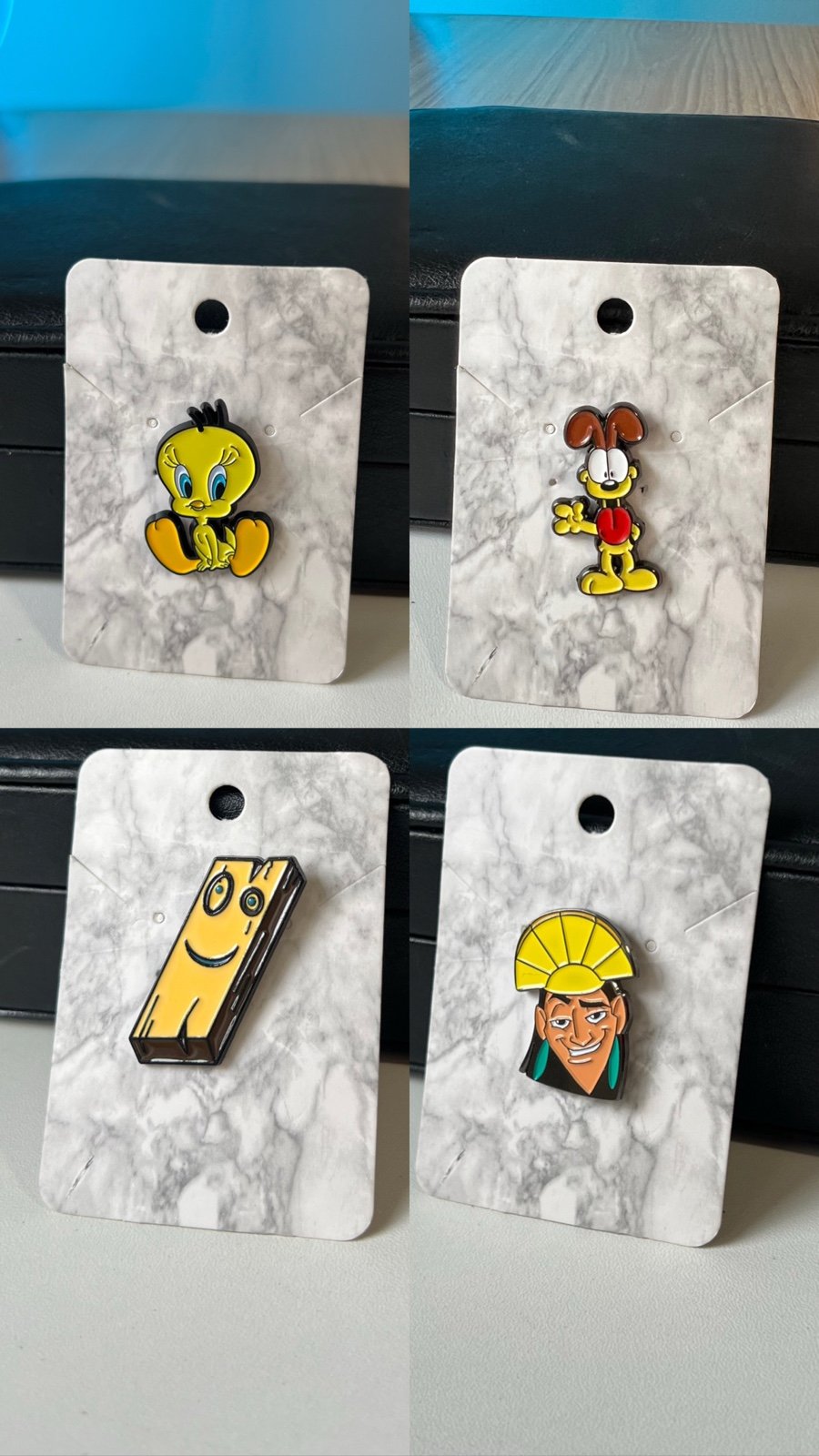 Set of 4 Enamel Pins Bundle