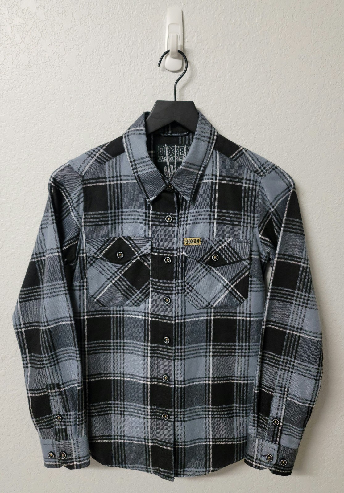 DIXXON FLANNEL CO. THE ADAMANTIUM Women's Small Flannel Shirt Black Grey