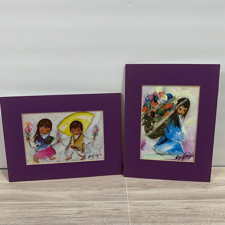 Vintage DeGrazia Beautiful Burden Flower Dance Prints Gallery In The Sun