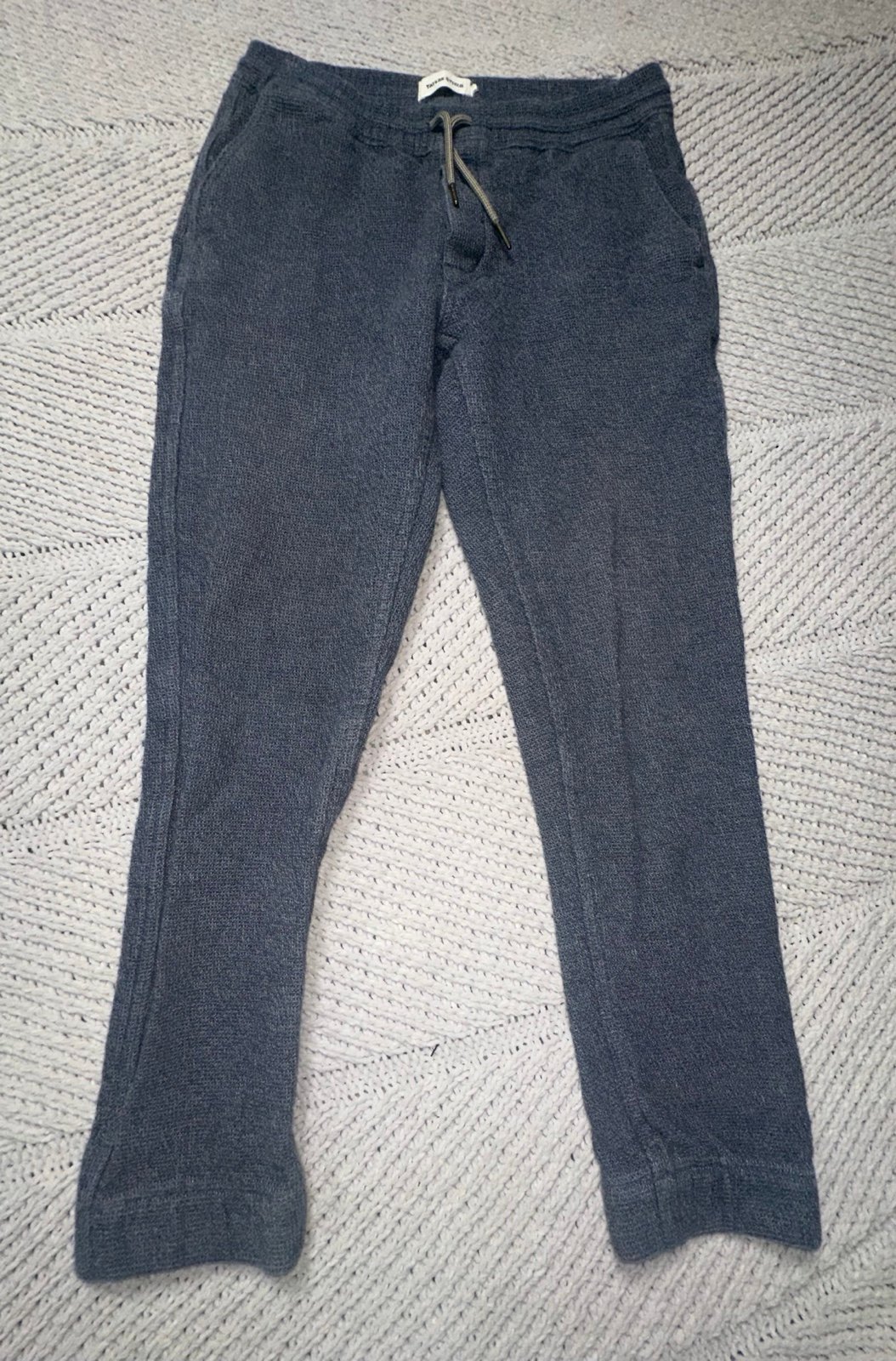 Taylor Stitch Apres Pant Gray Jogger Organic Cotton Knit Drawstring Men’s S