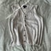 beige button up v-neck sweater vest