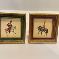 Pair or horseman paintings made in Spain