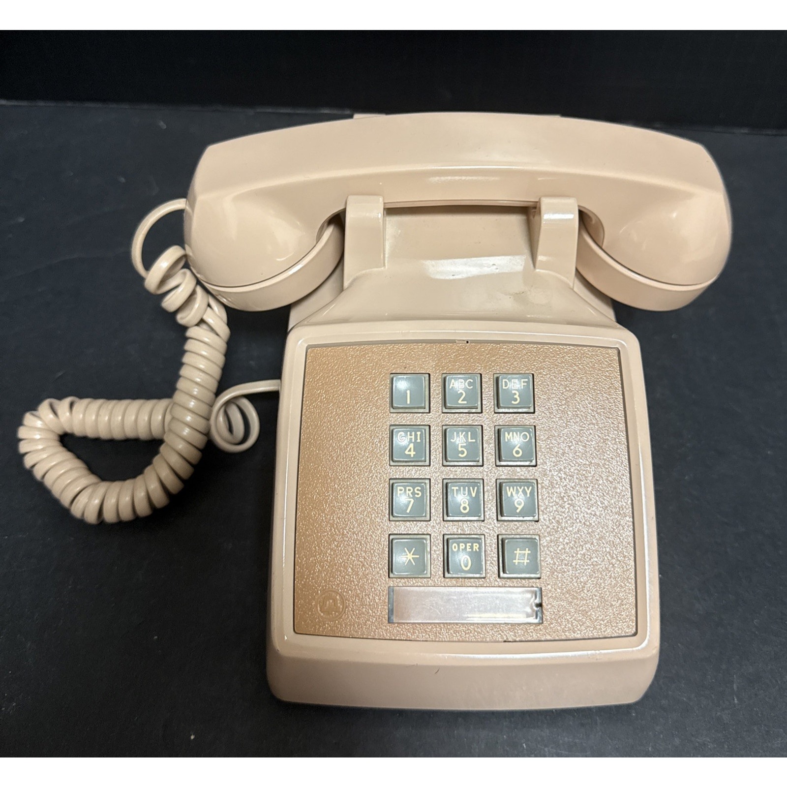 Western Electric Bell System 2500 Desk Telephone Push Button Beige AT&T Tested