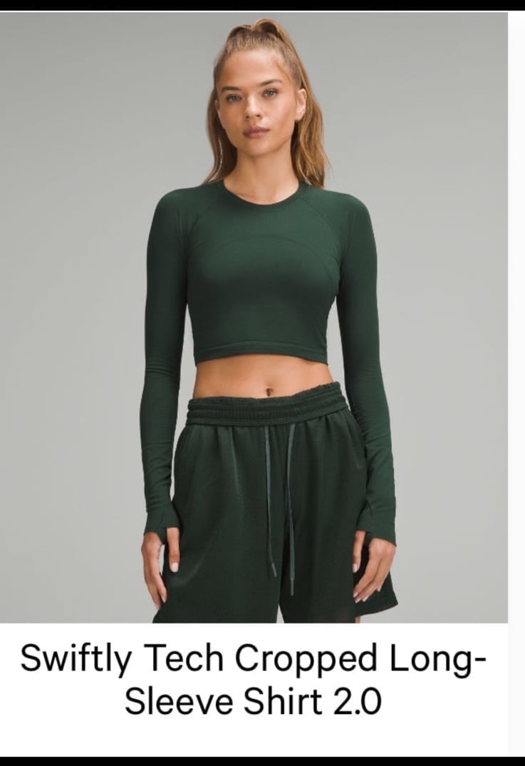 Lululemon Swiftly Tech Cropped Long Sleeve 2.0