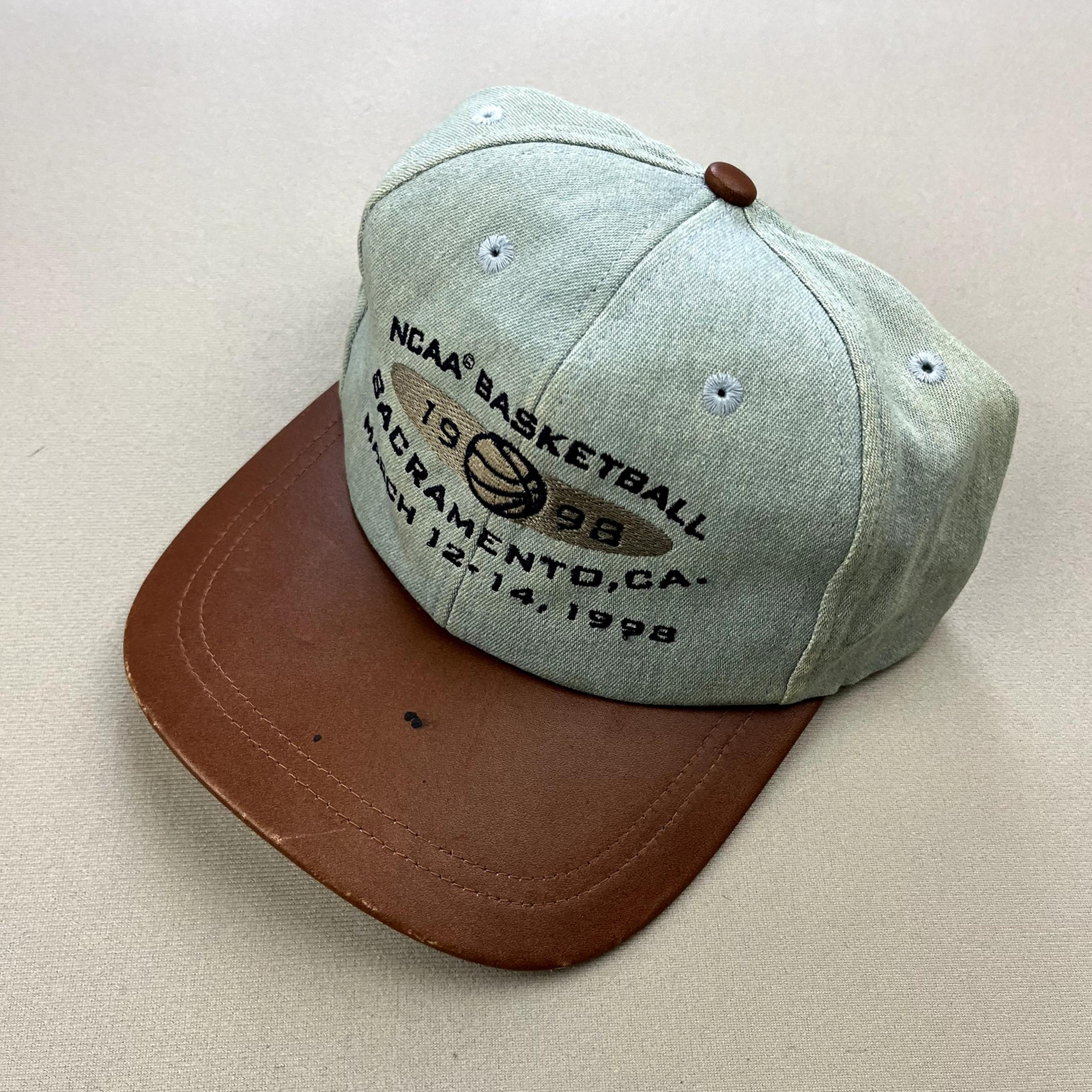 Vintage NCAA Basketball Hat Strapback Blue Denim March Madness 1998 Adjustable