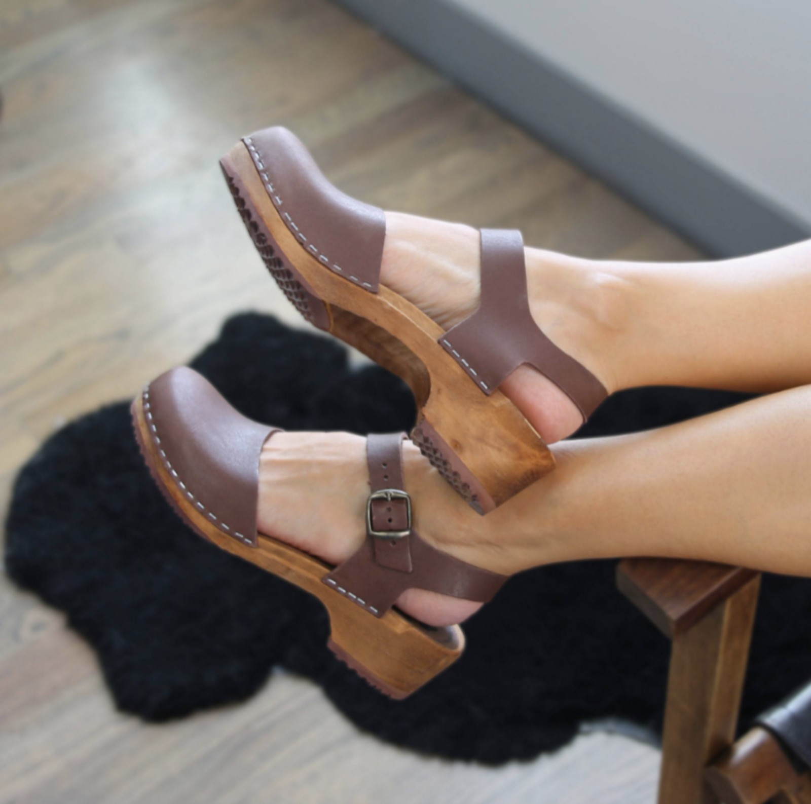 Bjork Alma Swedish Wooden Clog Sandal