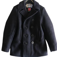 【Schott】Excellent Condition - Made in USA - U.S.740N PEA JACKET Black★