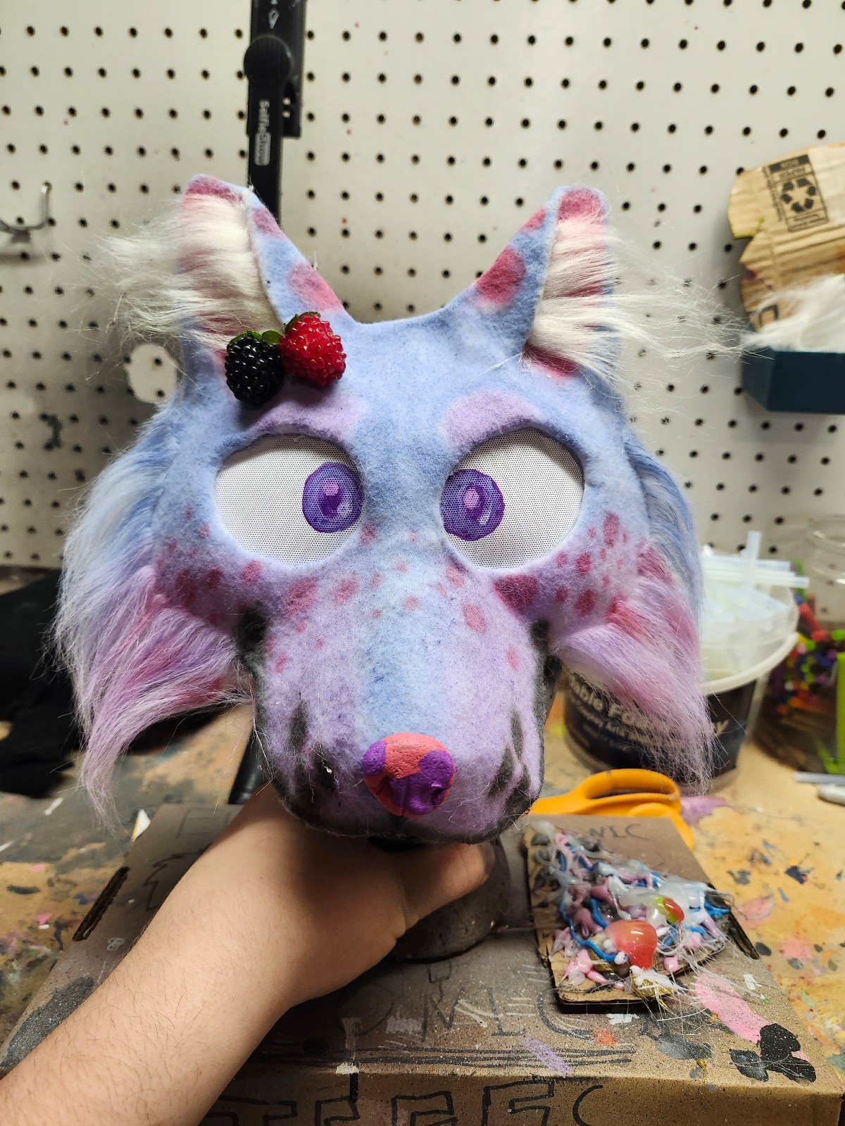 Wild Berry Wolf Therian Mask